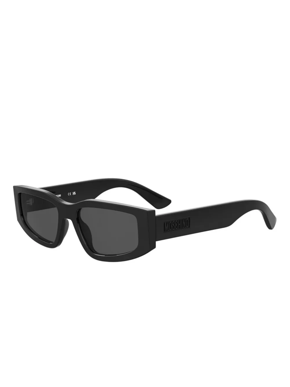 Moschino Eyewear logo-plaque rectangle sunglasses Zwart