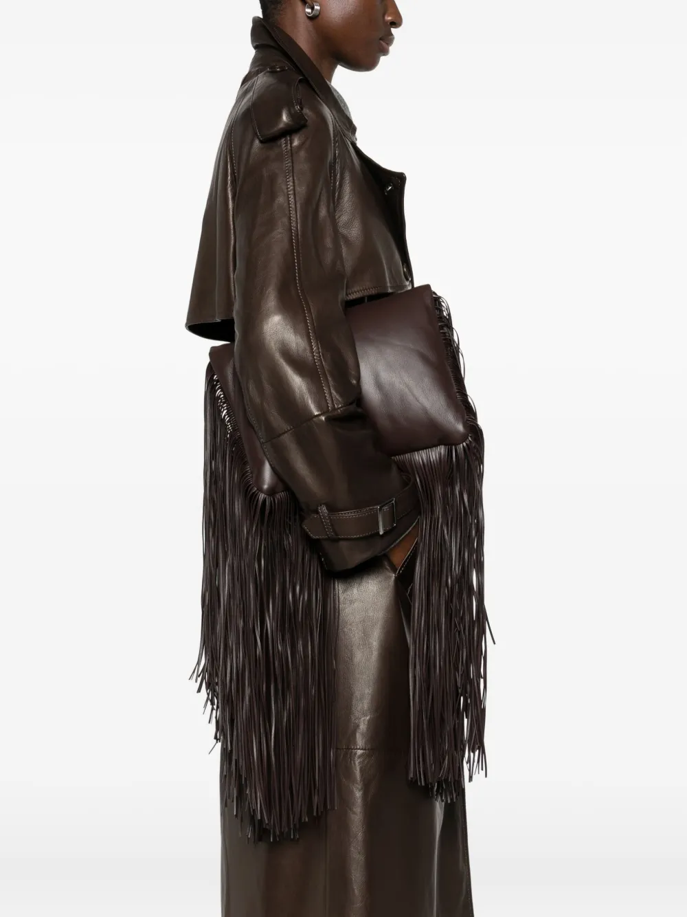 Sportmax Shopper met franje - Bruin
