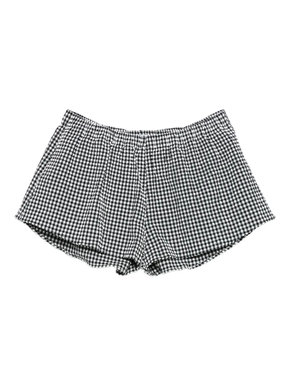 gingham-check shorts