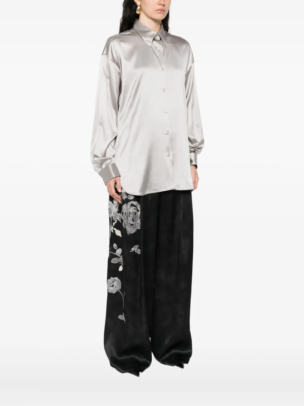 Ermanno Scervino button-down satin shirt Grijs