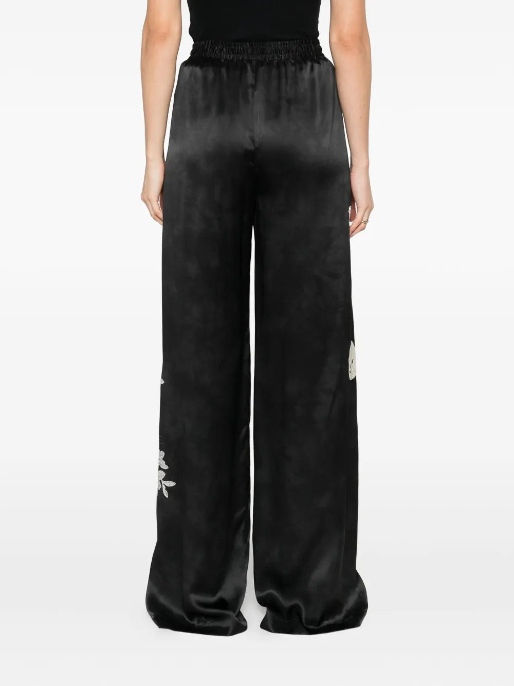 Ermanno Scervino floral-print drawstring-waist trousers Zwart