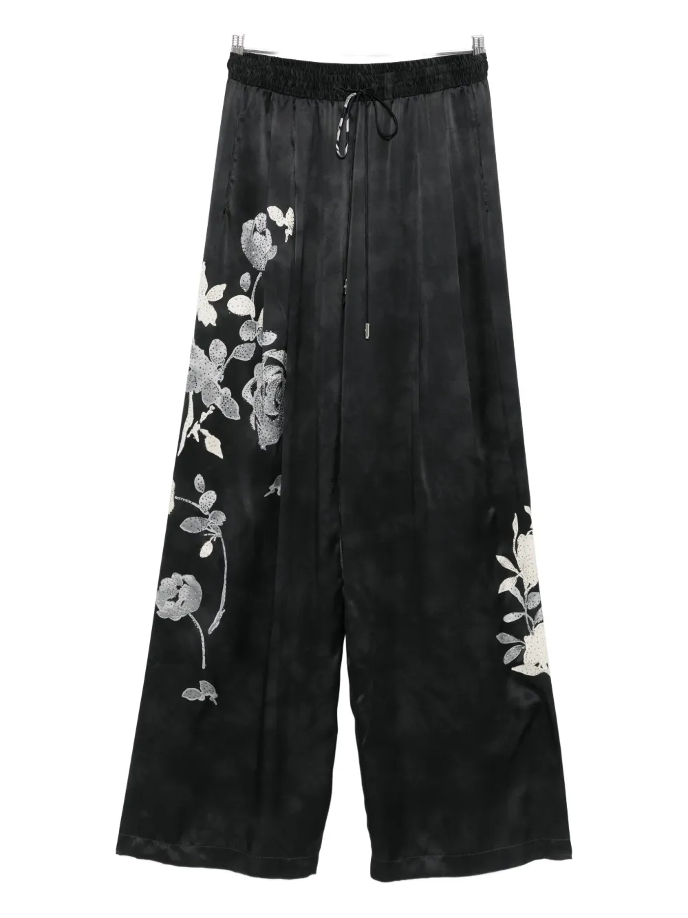 Ermanno Scervino floral-print drawstring-waist trousers Zwart