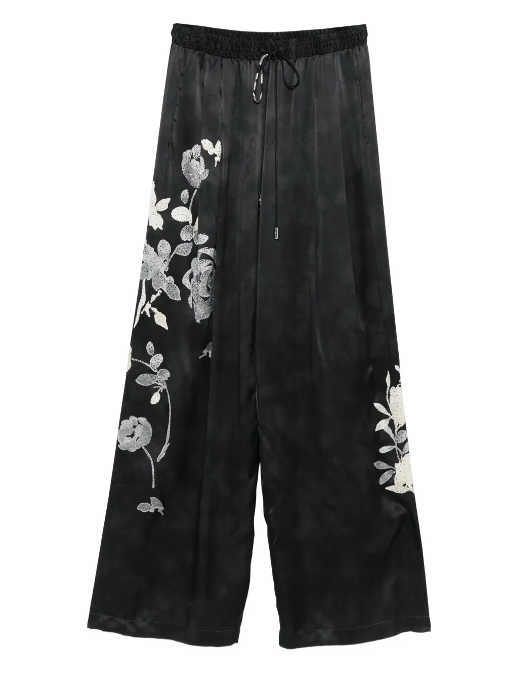 Ermanno Scervino floral-print drawstring-waist trousers Zwart
