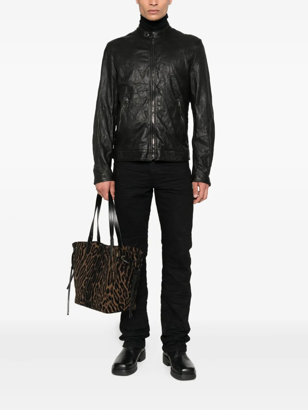Dolce & Gabbana Lamsleren jack met rits Zwart