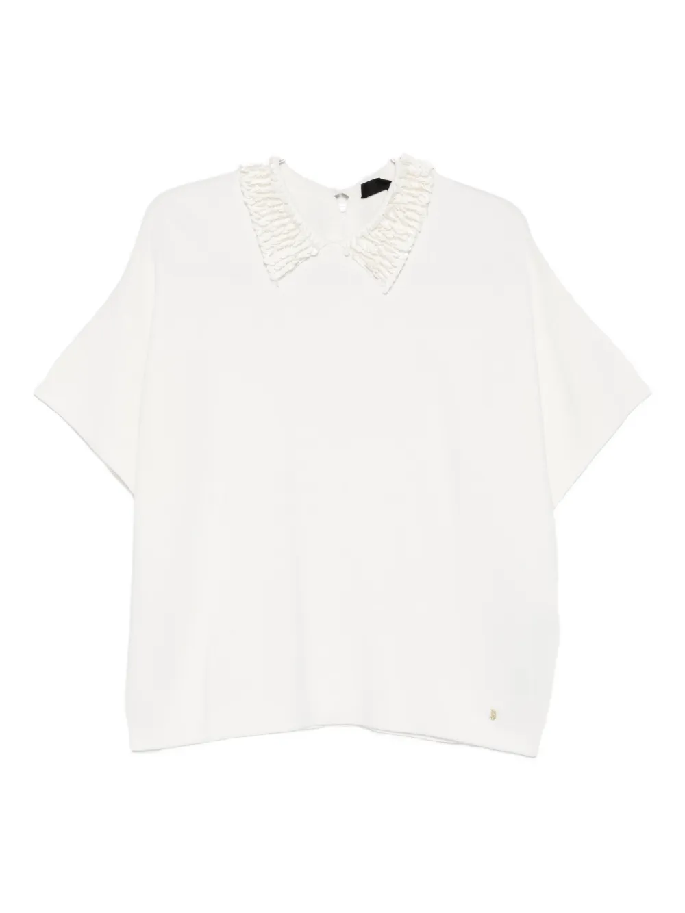 Liu •jo Ruffled Collared Blouse In White