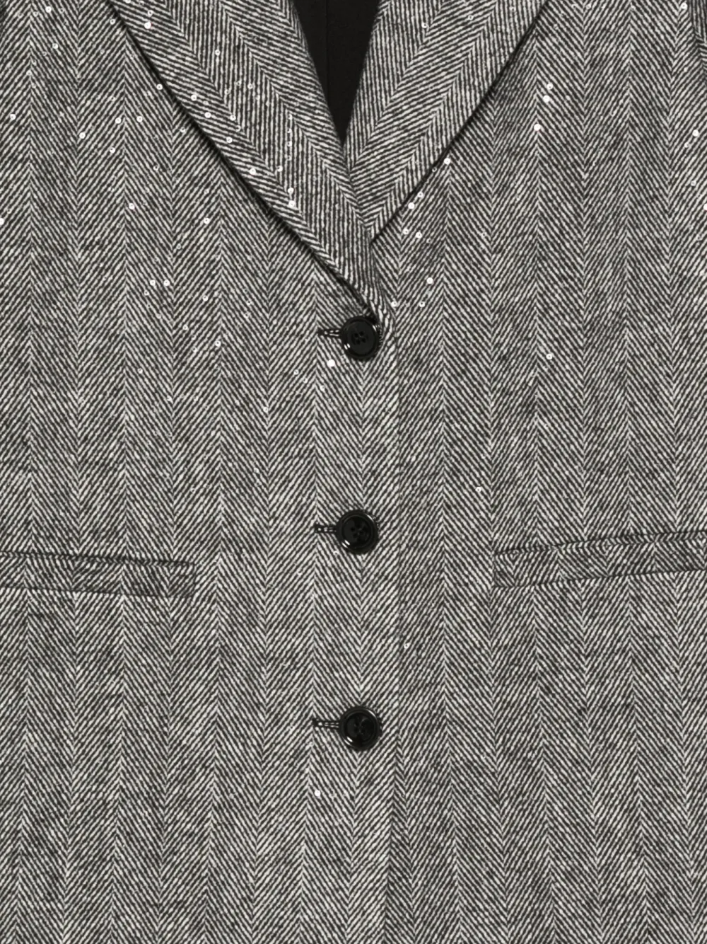 Liu •jo Sequin Herringbone Coat In Gray