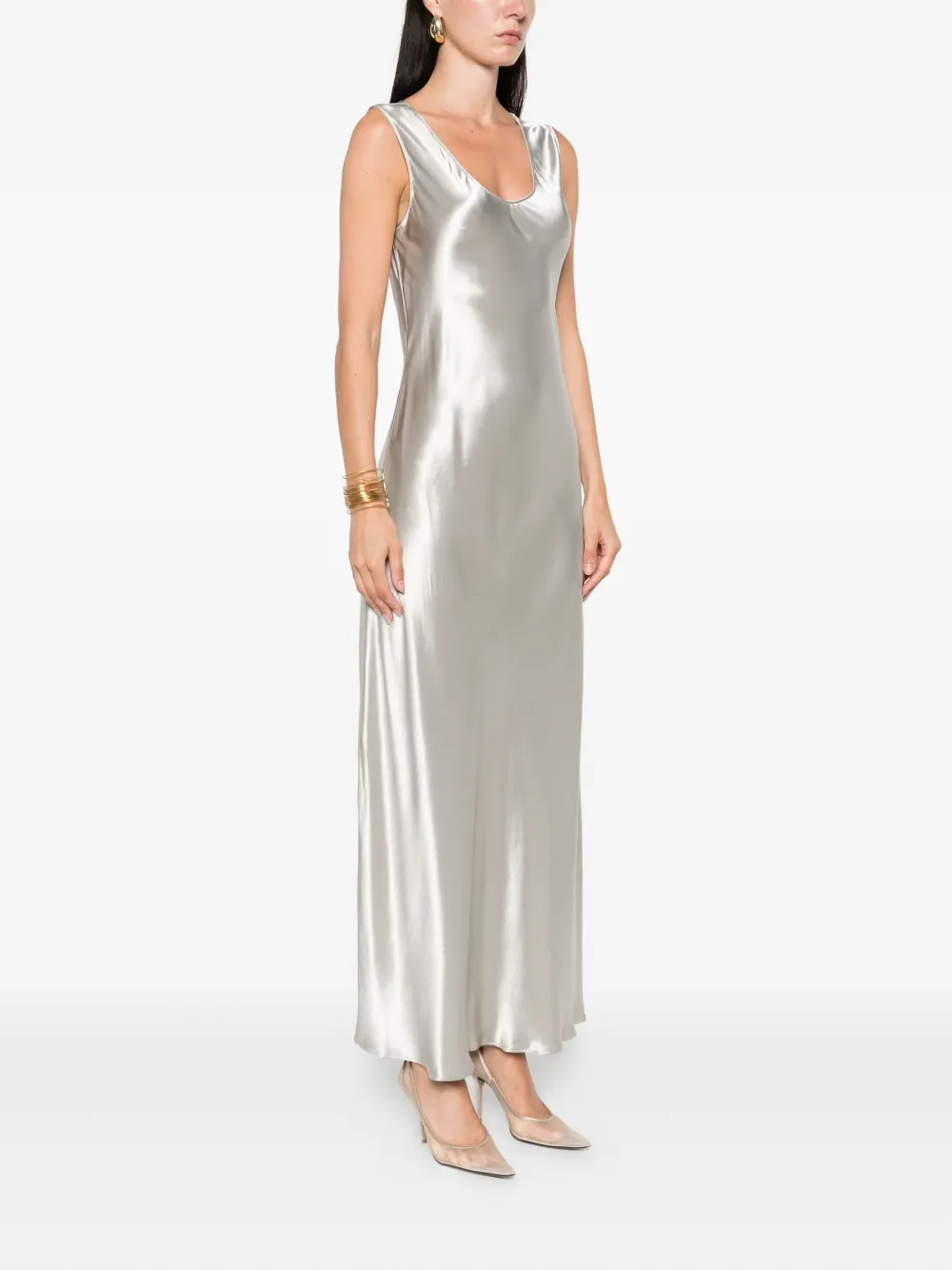Alberta Ferretti V-neck slip dress Zilver