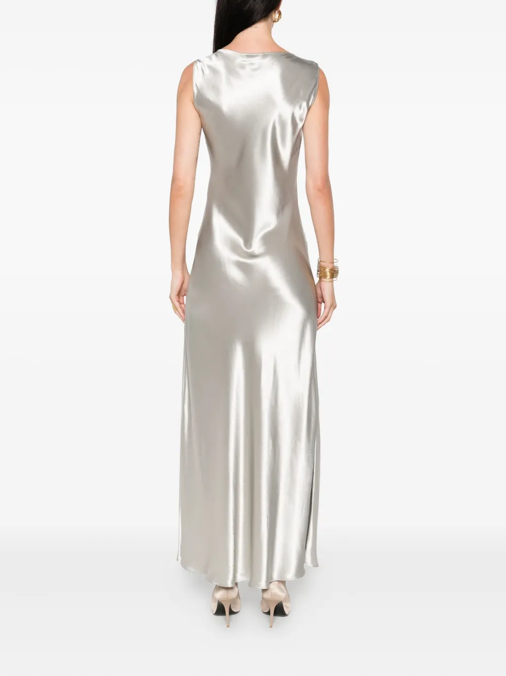 Alberta Ferretti V-neck slip dress Zilver