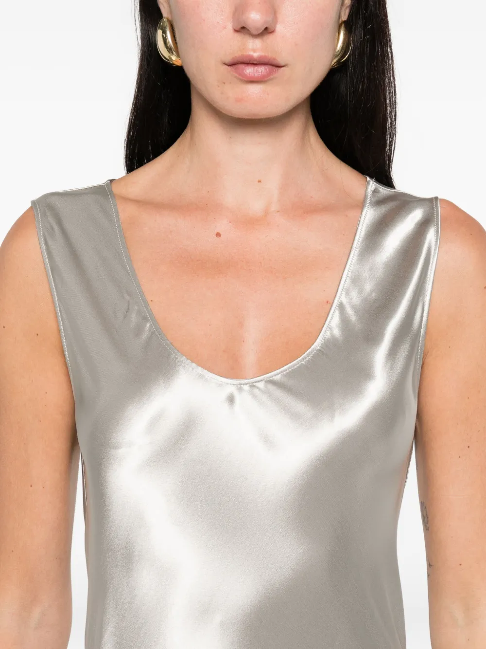 Alberta Ferretti V-neck slip dress Zilver