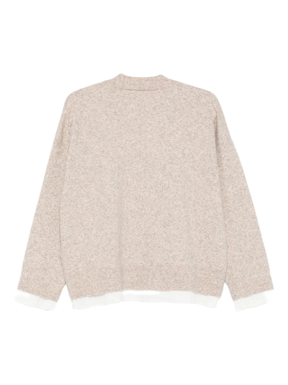 Liu •jo V-neck Logo Sweater In Neutral