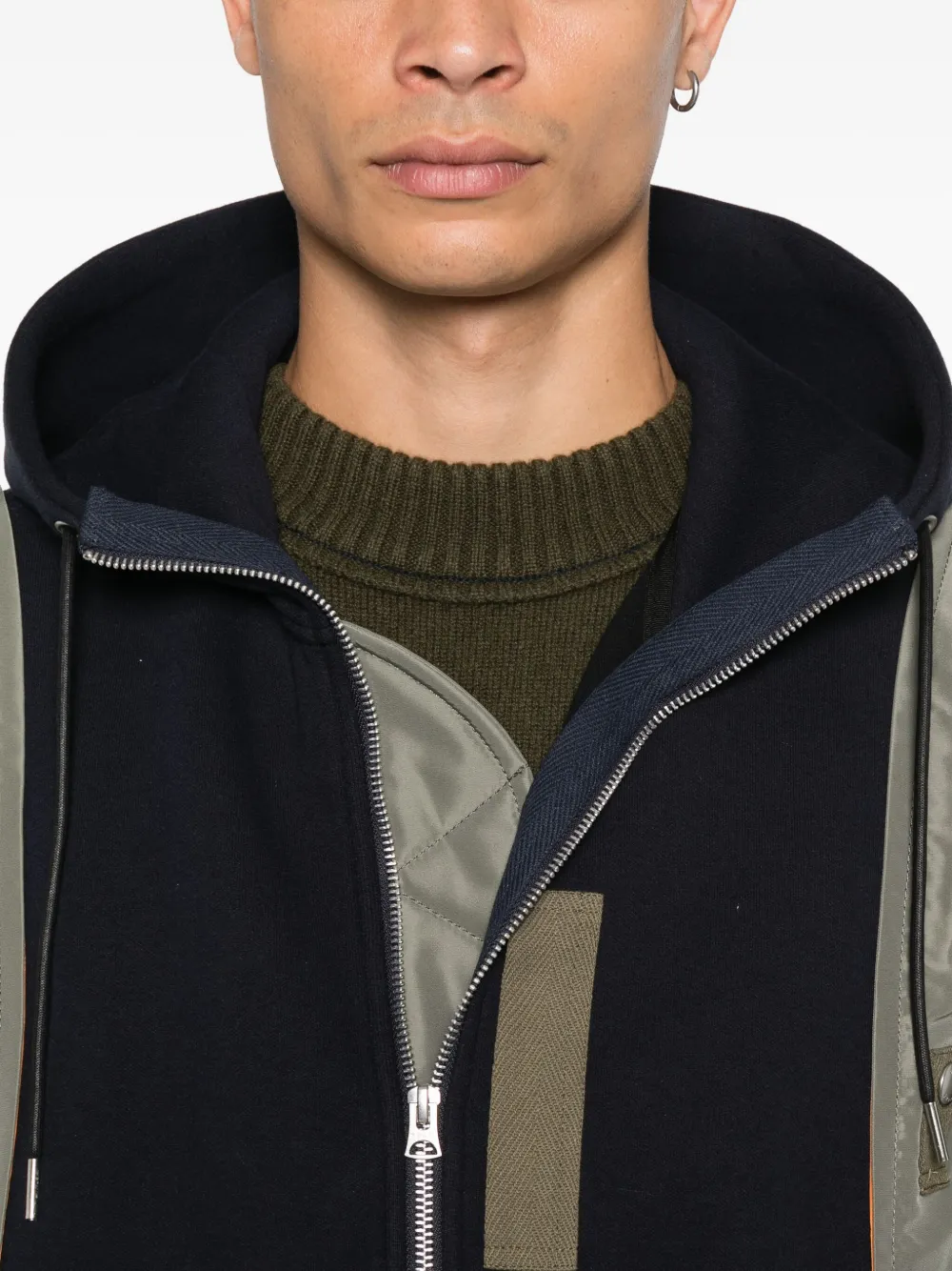 sacai Jack met capuchon en vlakken Groen