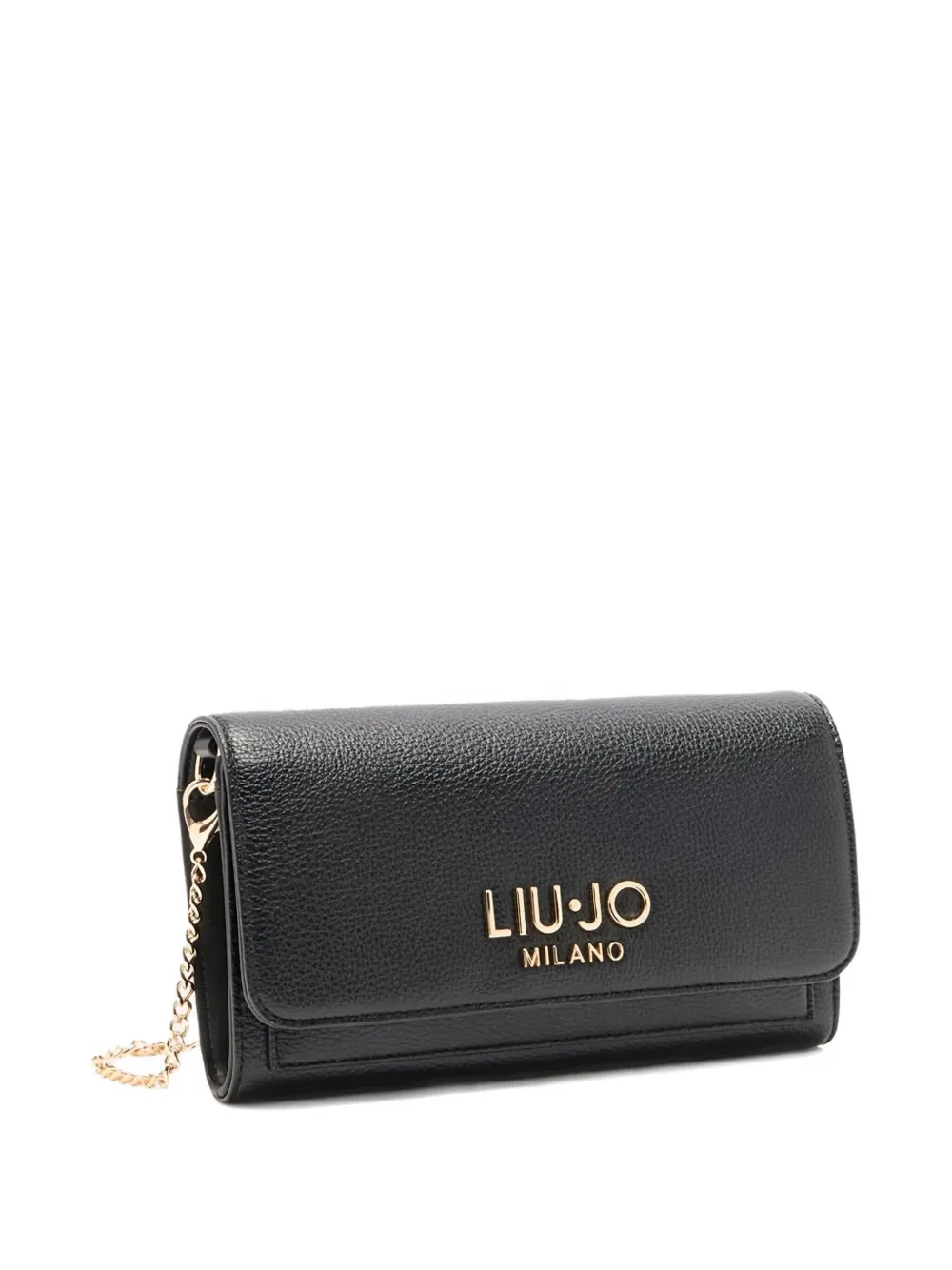 LIU JO logo-plaque chain clutch - Zwart