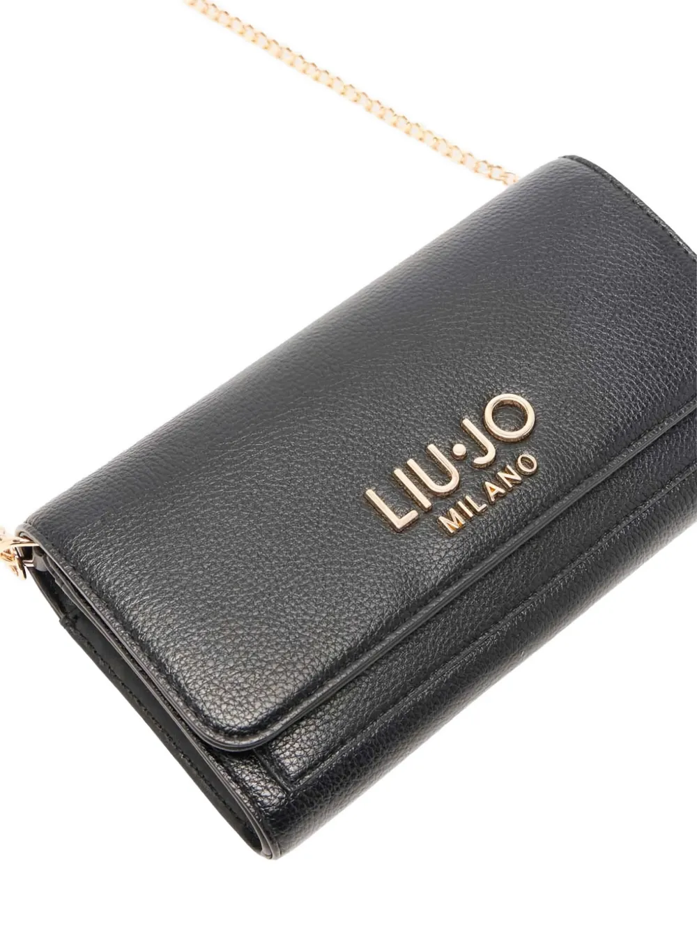 Liu •jo Logo-plaque Chain Clutch In Black