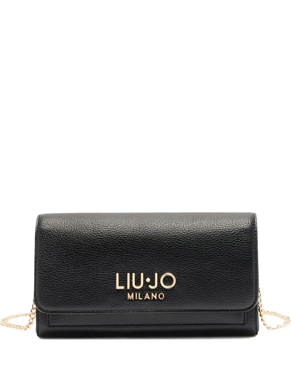 Liu •jo Logo-plaque Chain Clutch In Black