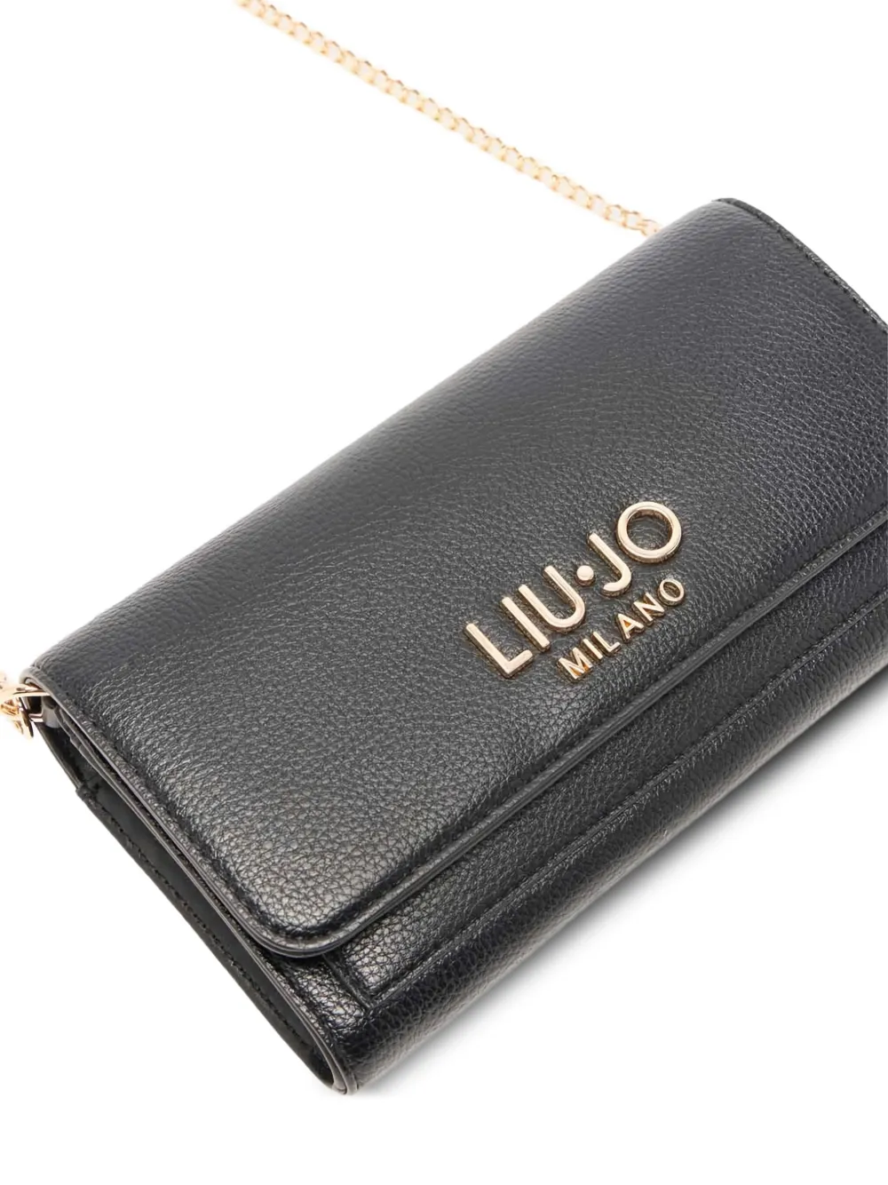 LIU JO Clutch met logoplakkaat en ketting Zwart