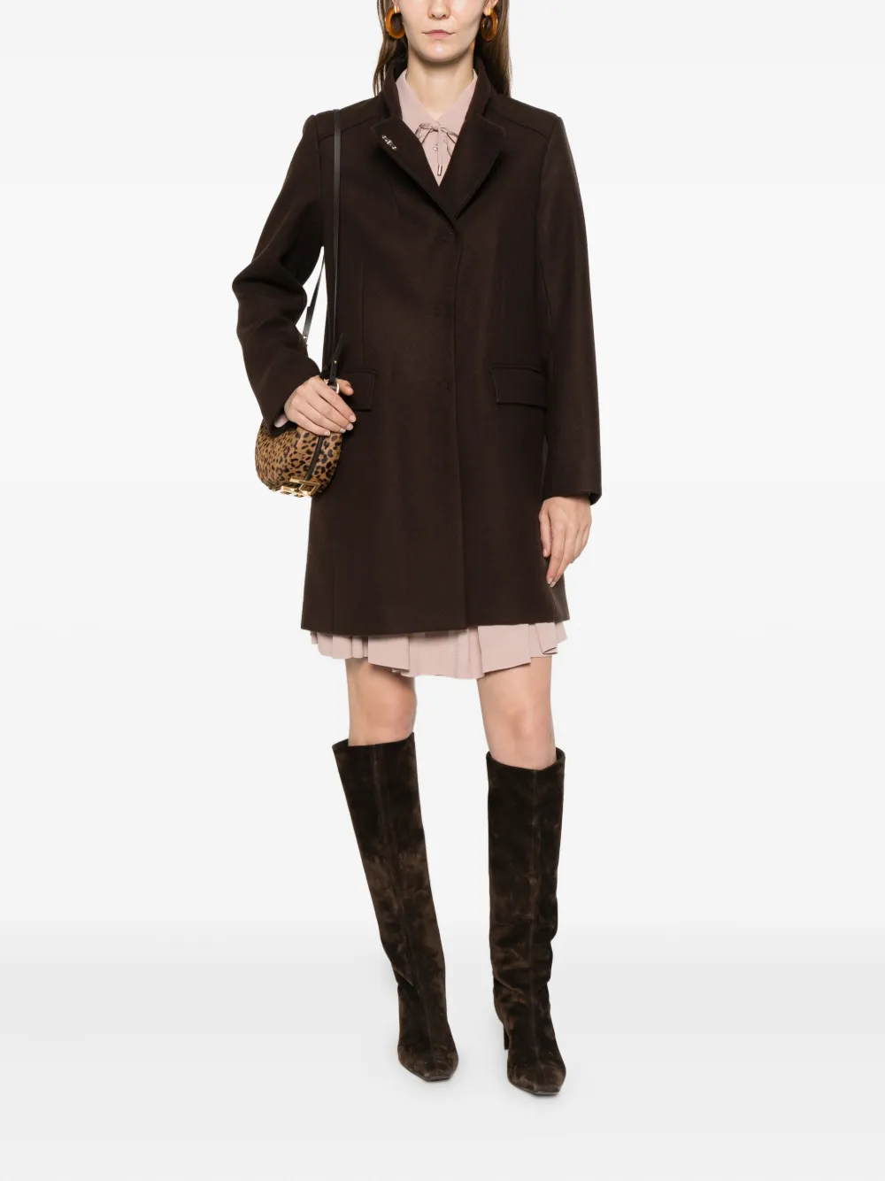 Liu •jo Pocket Coat In Brown