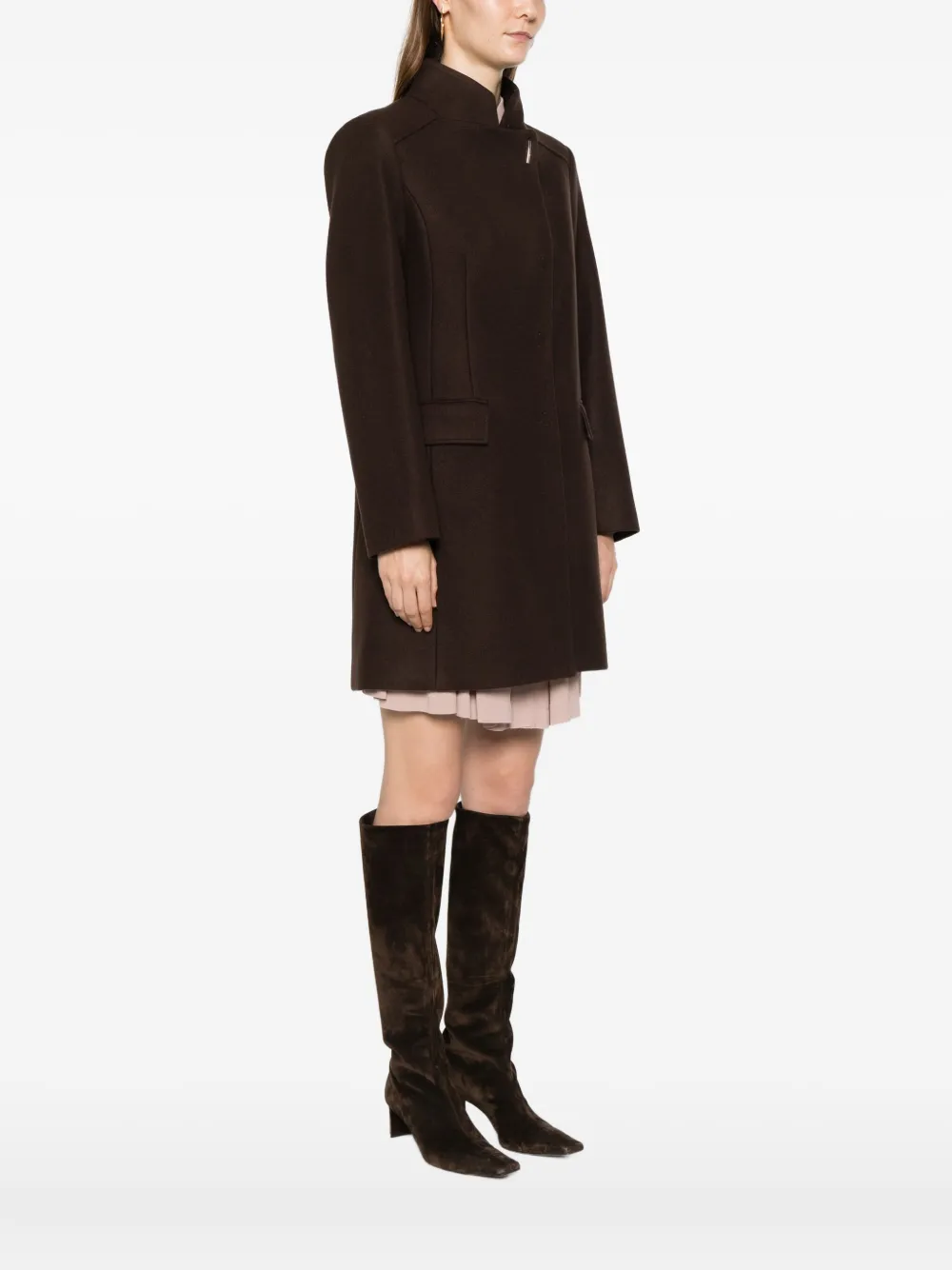 Liu •jo Pocket Coat In Brown