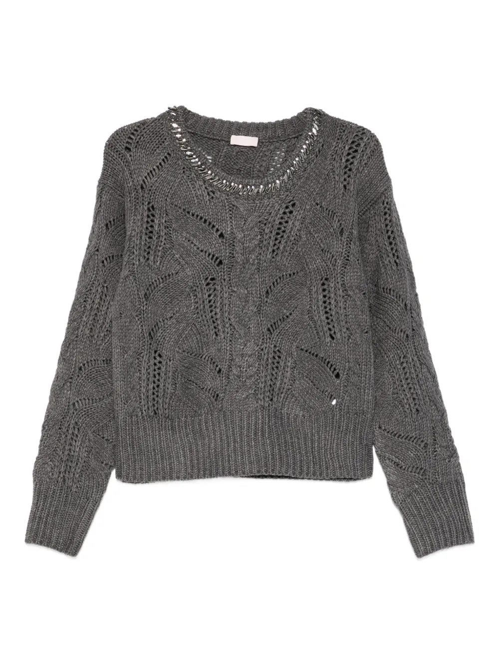 LIU JO openwork embellished sweater | Grey | Image 1