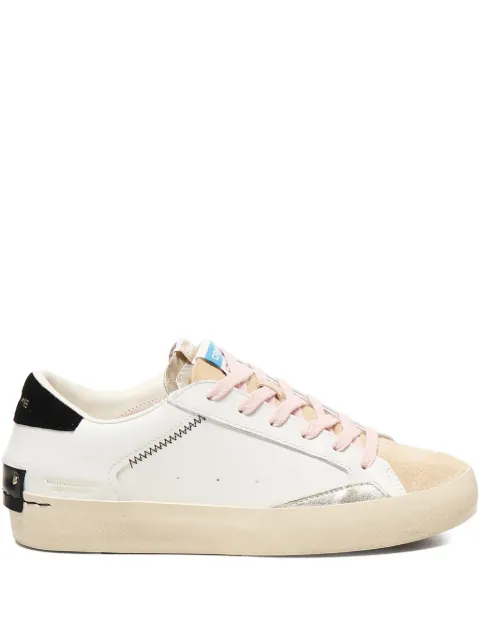 Crime London leather-panelled stitching sneakers