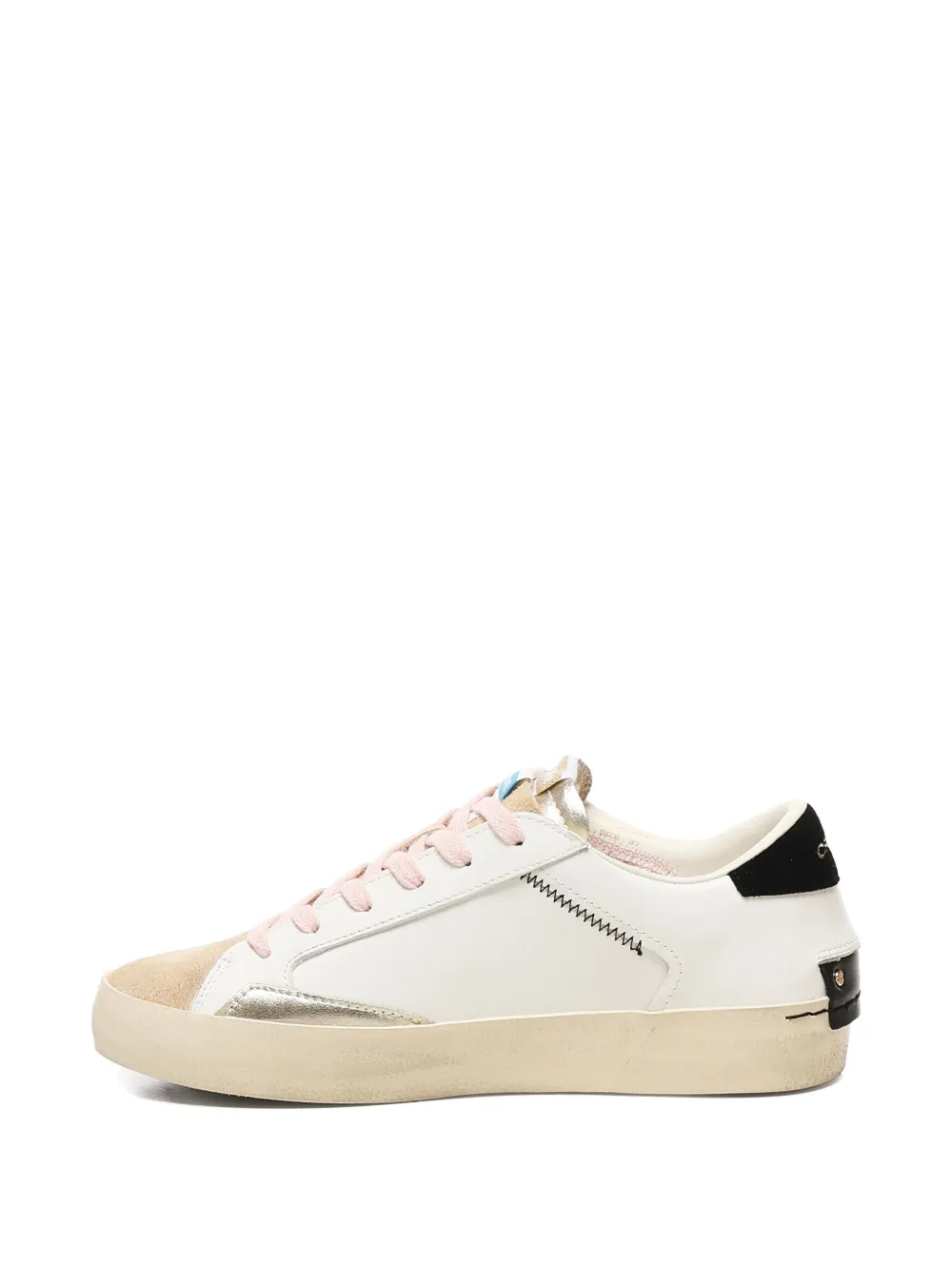 Crime London leather-panelled stitching sneakers White