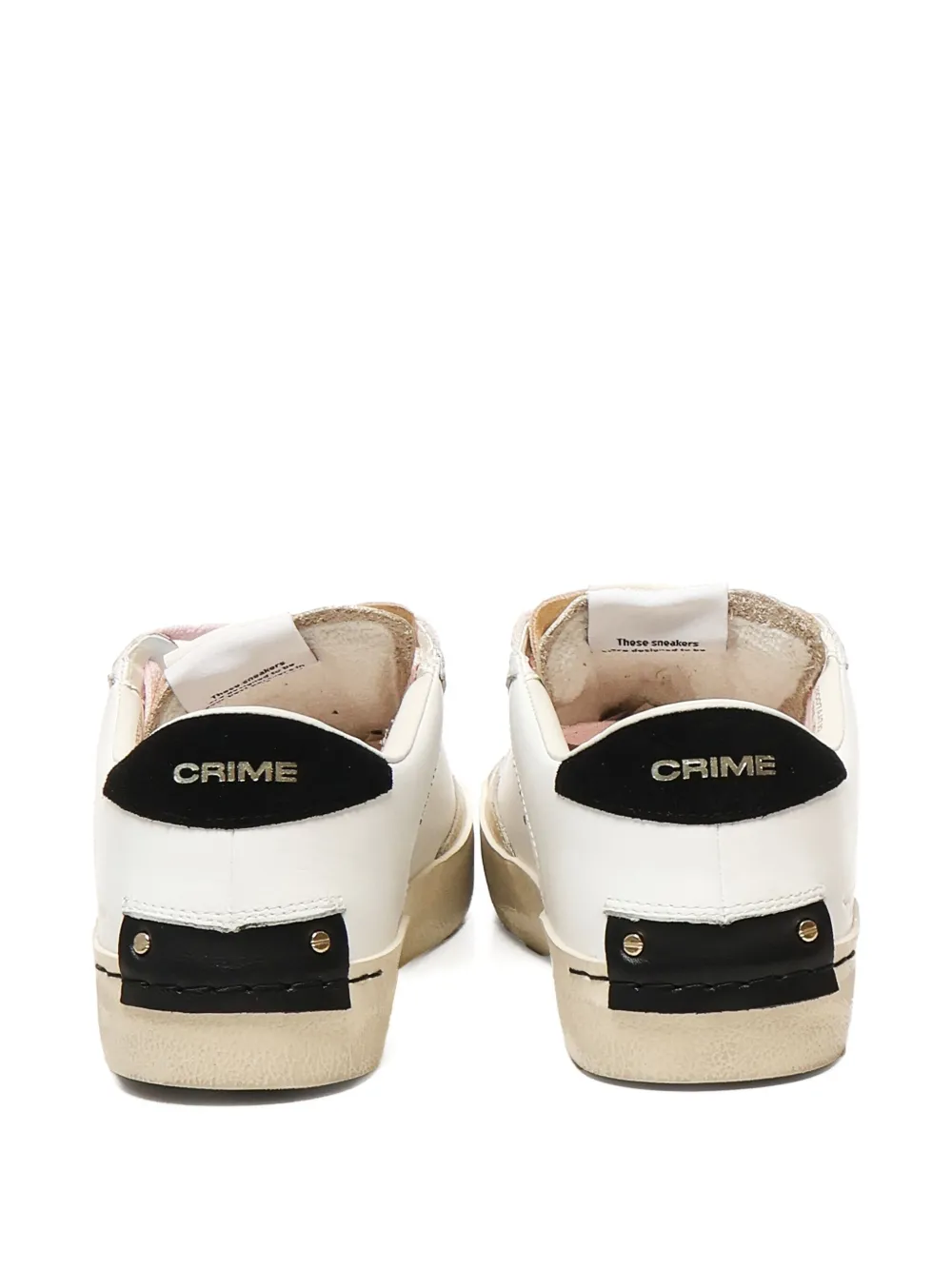 Crime London leather-panelled stitching sneakers White