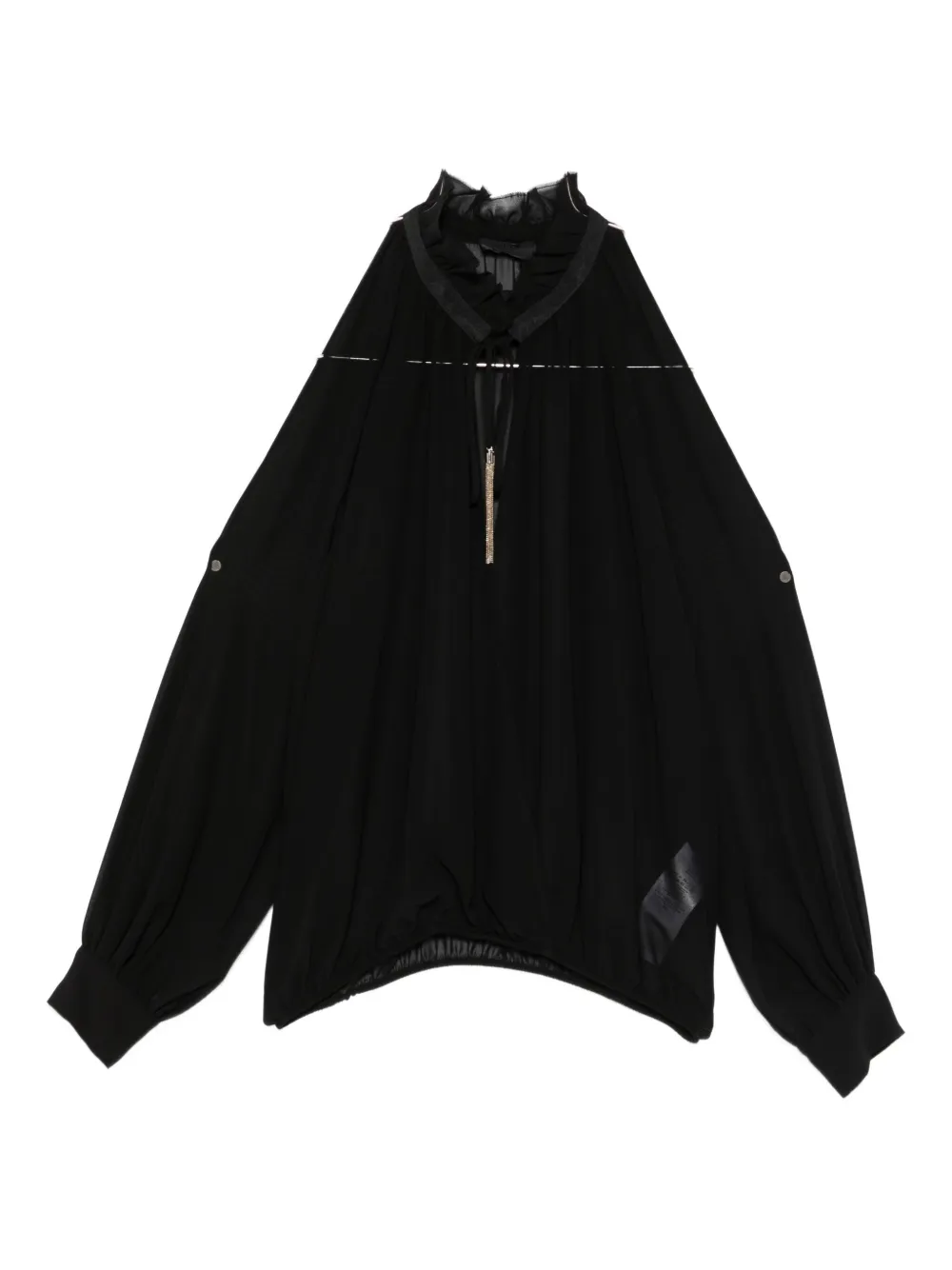 LIU JO long sleeves tassel blouse | Black | Image 1