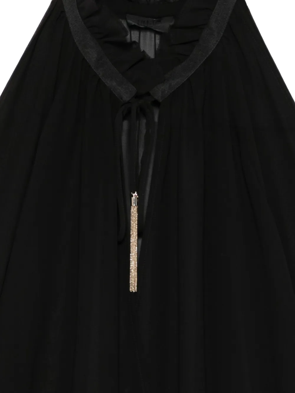 LIU JO Blouse met lange mouwen en kwastje Zwart