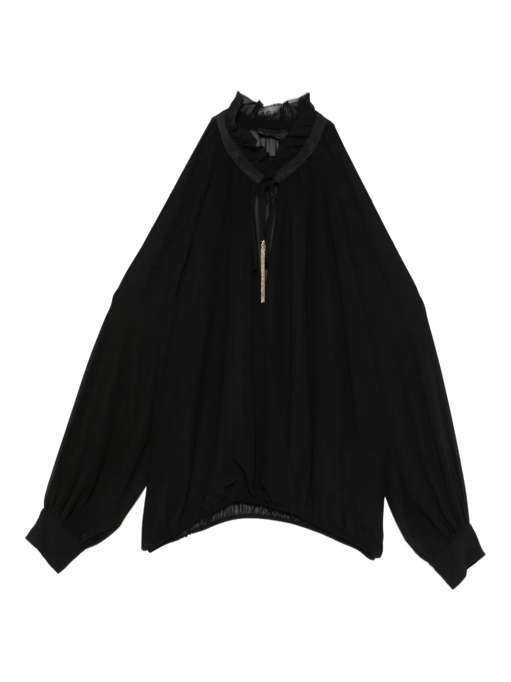 LIU JO long sleeves tassel blouse | Black | Image 1