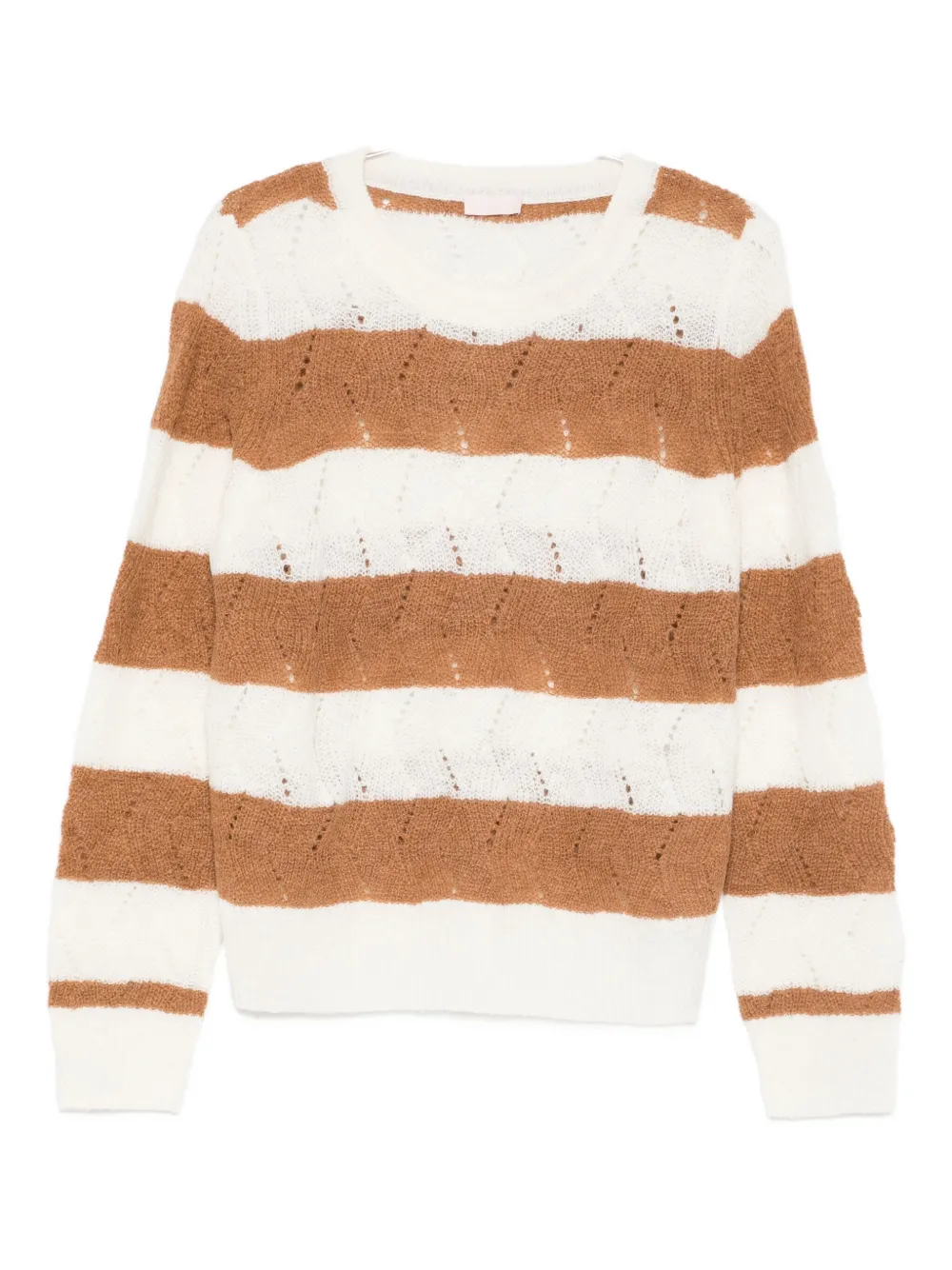 Liu •jo Striped Sweater In Brown