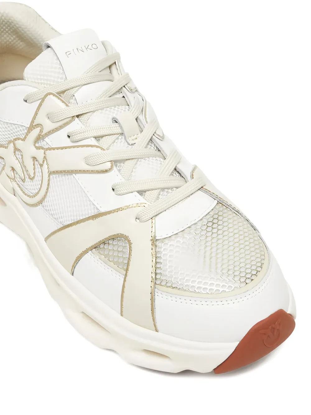 Pinko Mesh-panels Low-top Sneakers In White