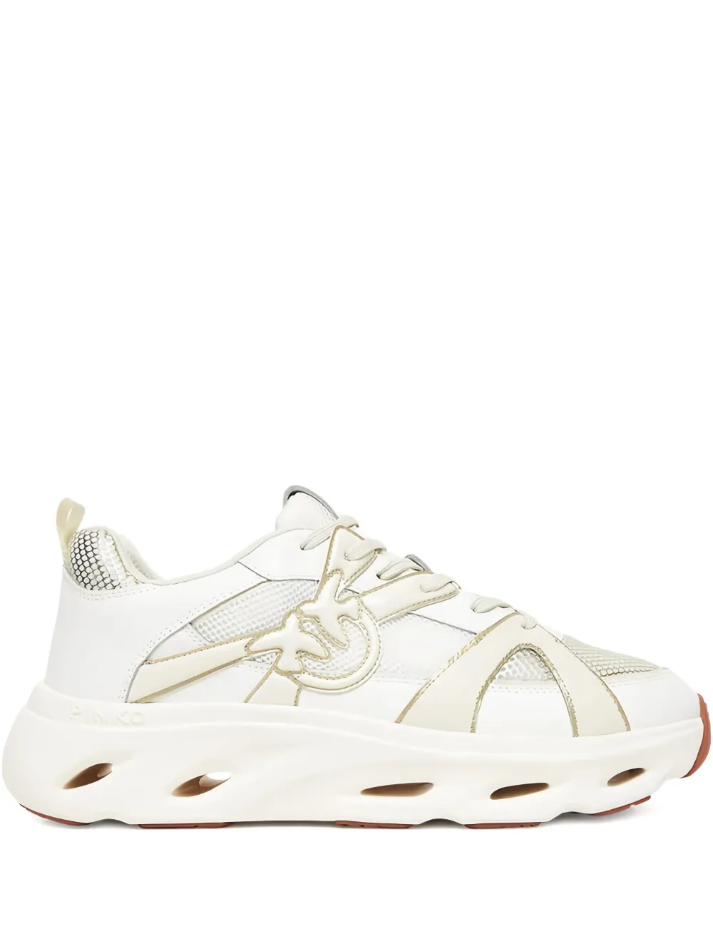 Pinko Mesh-panels Low-top Sneakers In White