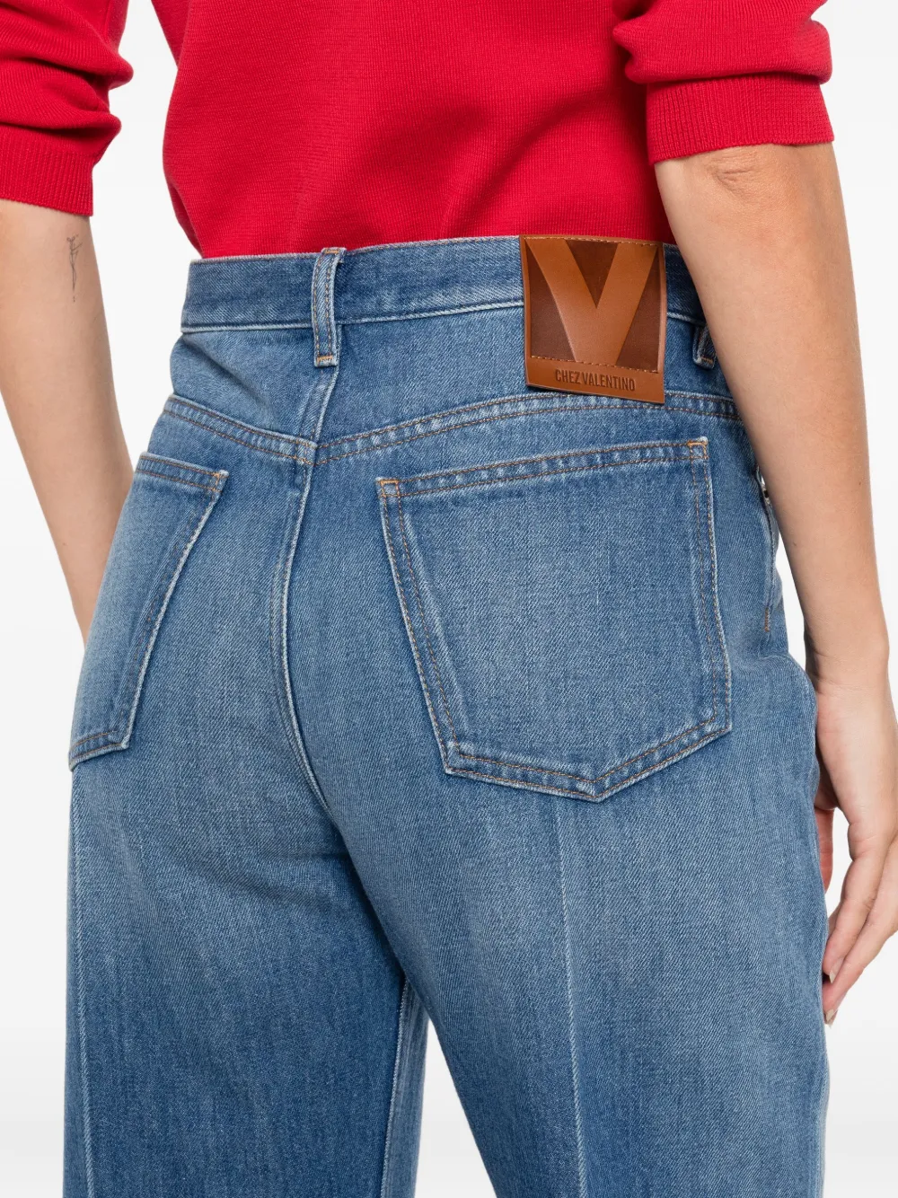 Valentino Garavani cropped flared jeans Blauw