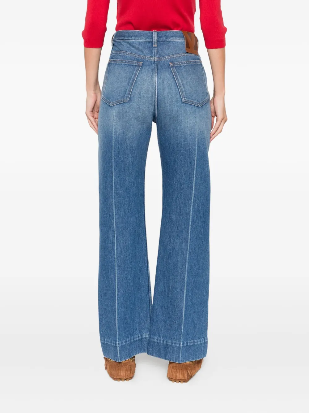 Valentino Garavani cropped flared jeans Blauw