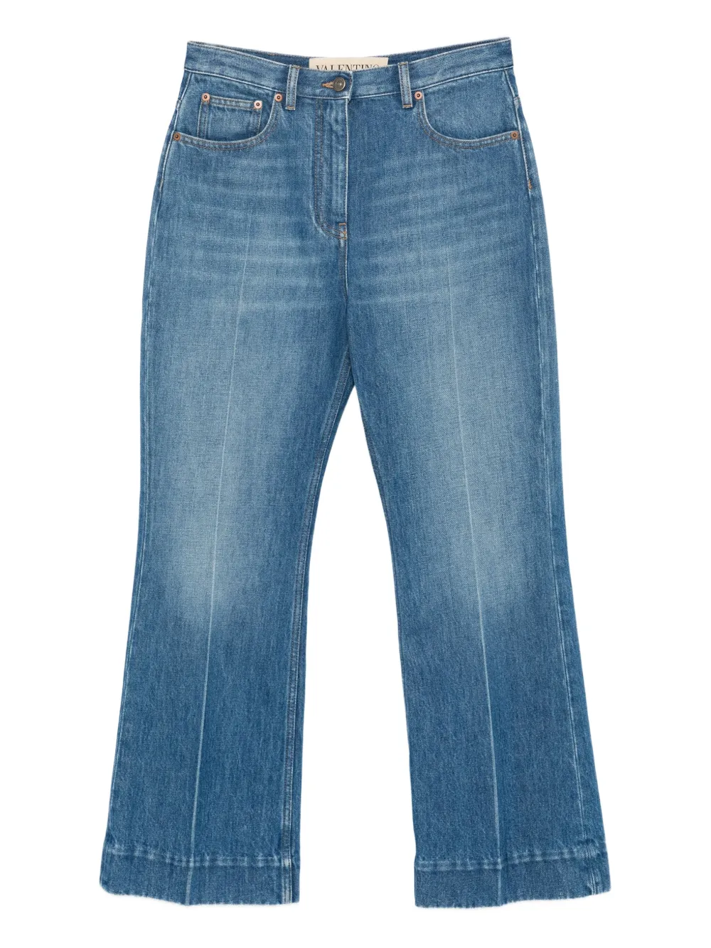 Valentino Garavani cropped flared jeans Blauw