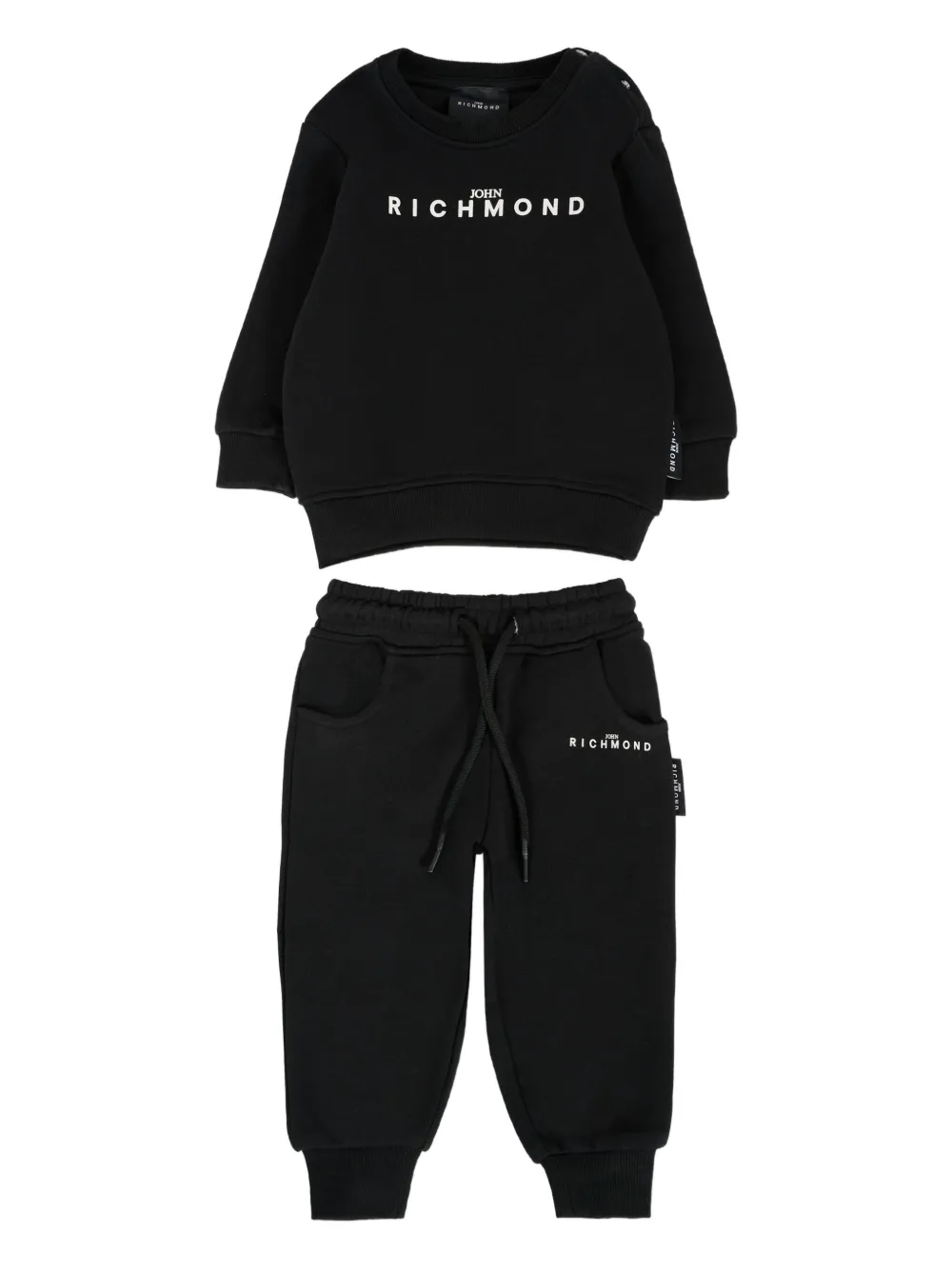 John Richmond Junior logo-embroidered tracksuit Zwart
