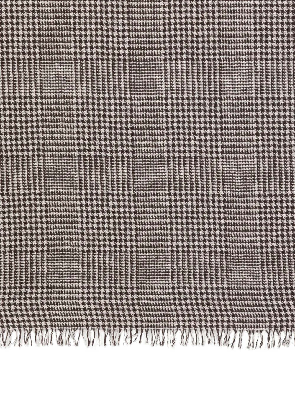 Faliero Sarti houndstooth fringed scarf Bruin