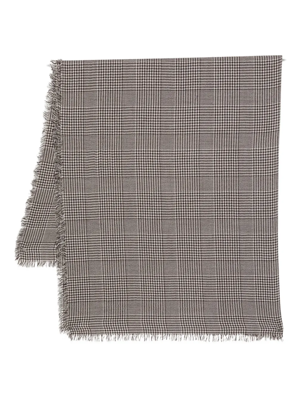 Faliero Sarti Houndstooth Fringed Scarf In Neutral