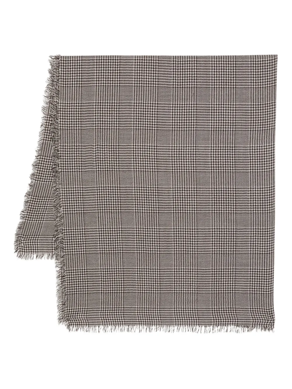 Faliero Sarti houndstooth fringed scarf Bruin