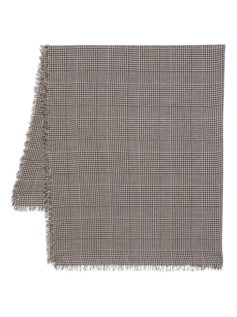 Faliero Sarti houndstooth fringed scarf