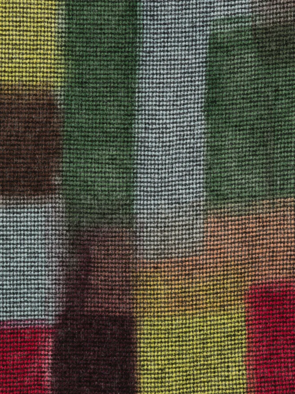 Faliero Sarti colour-block frayed wool scarf Groen