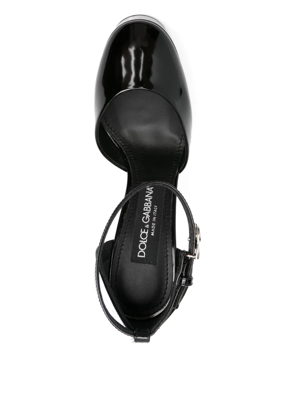 Pre-owned Dolce & Gabbana 145mm Leather Platform Pumps In Black