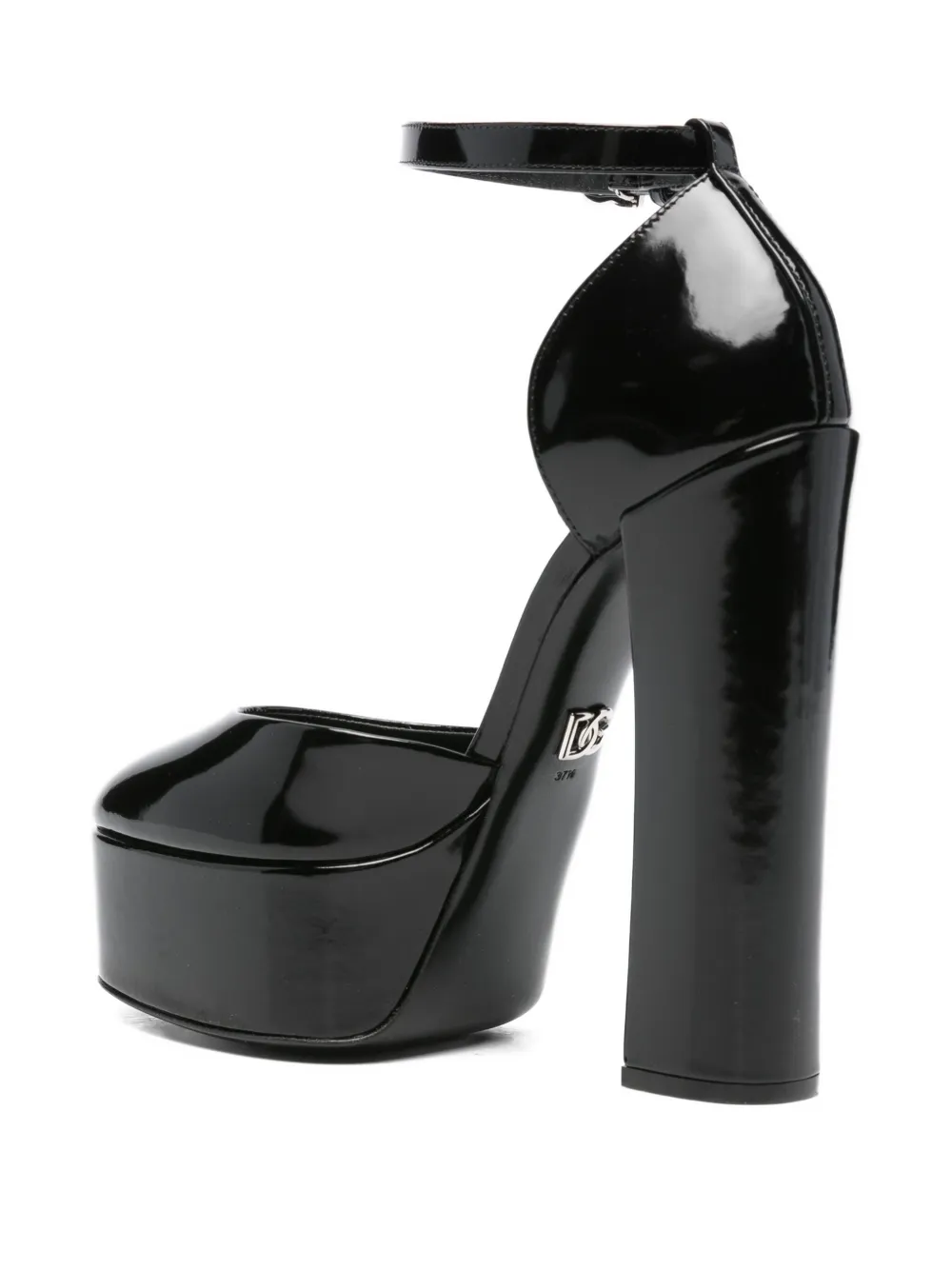 Pre-owned Dolce & Gabbana 145mm Leather Platform Pumps In Black