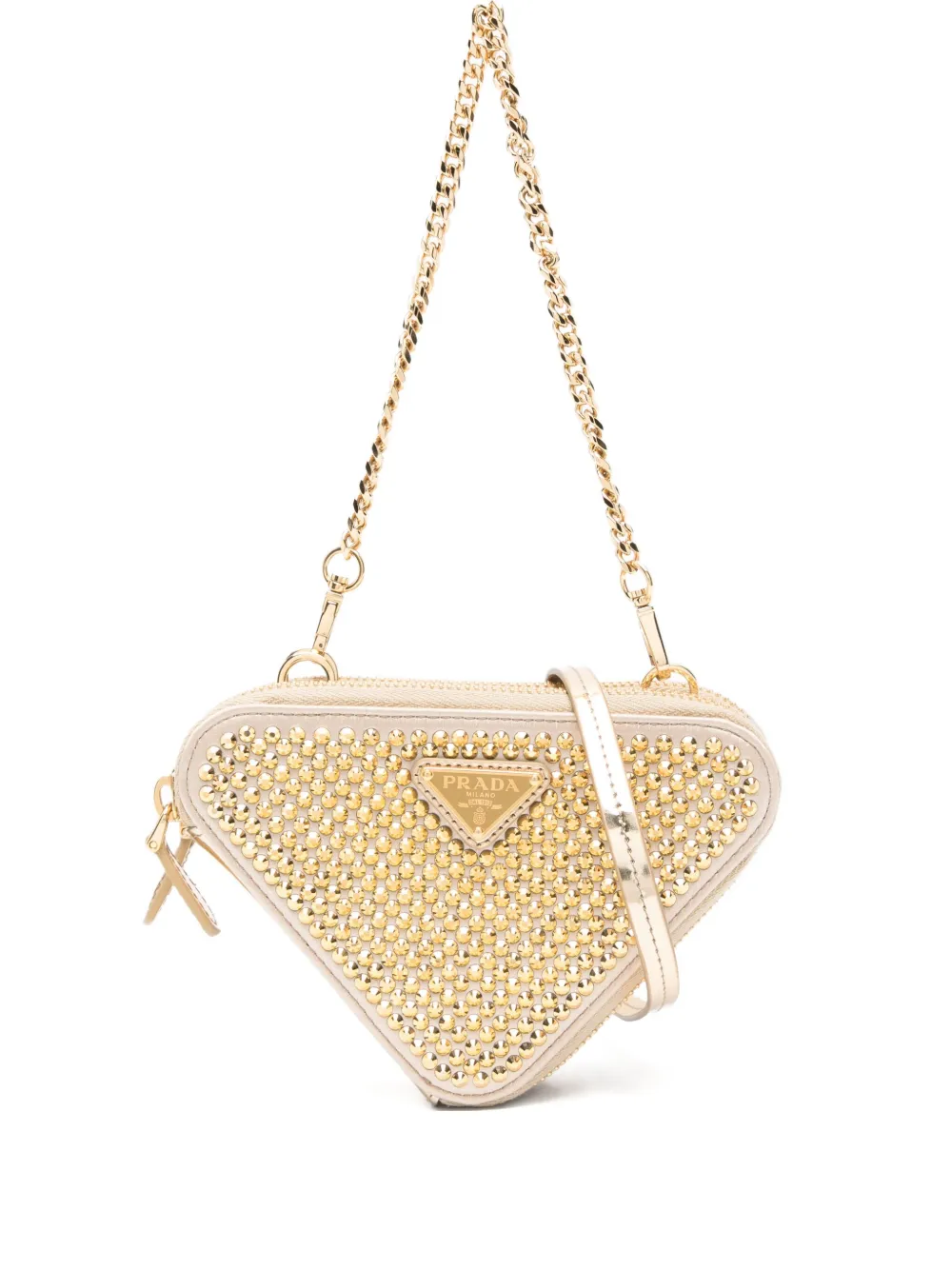 triangle crystal-embellished crossbody bag