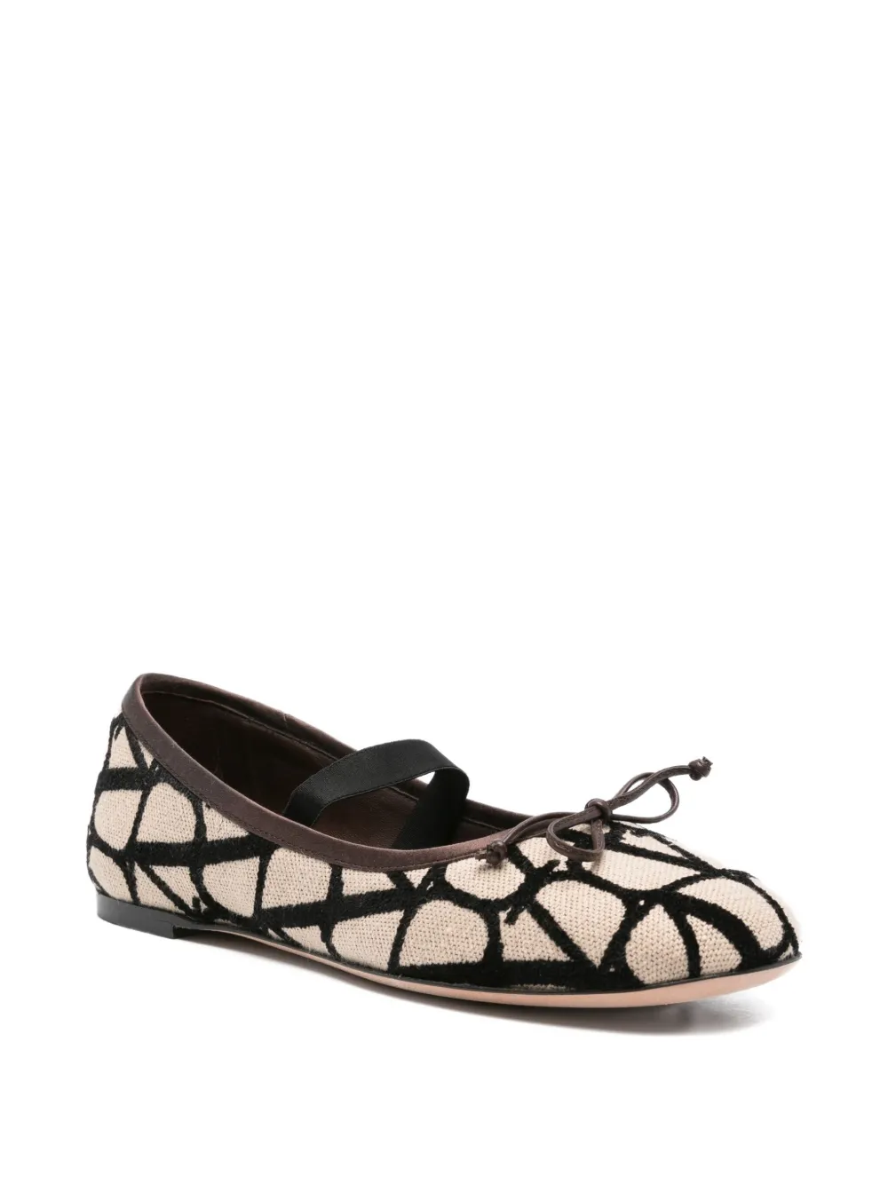 Valentino Garavani Pre-Owned Ballerina's met logopatroon - Beige