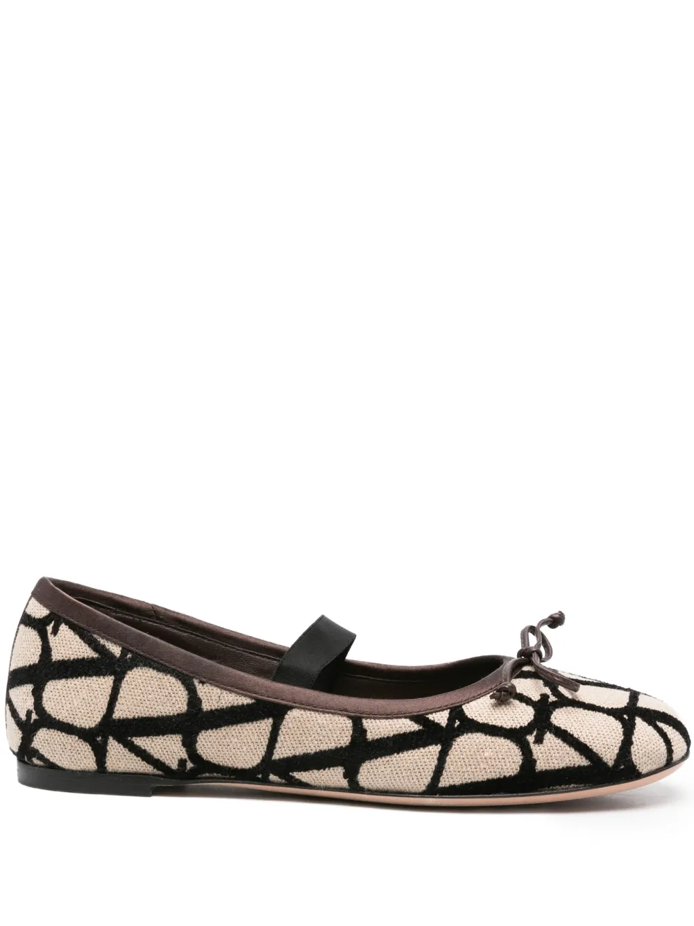logo-pattern ballet flats