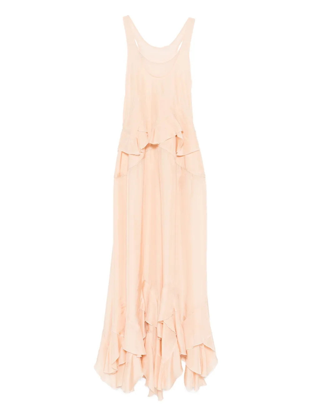 Pre-owned Stella Mccartney Ruffled Silk Gown In Orange