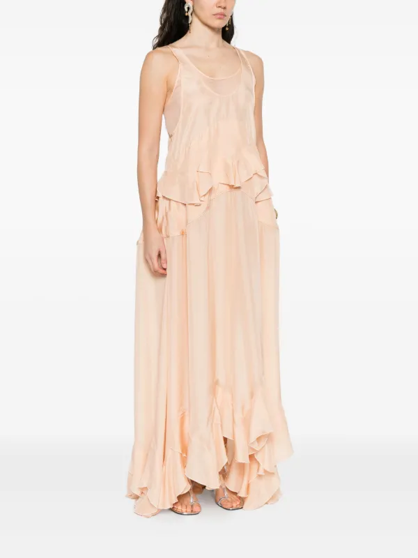 open lace back dress Stella McCartney // Orange Asymmetric Cutout Dress  VSP Consignment