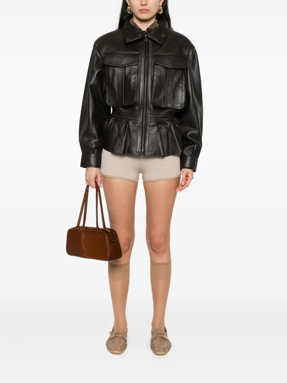 Fendi Pre-Owned Gebreide ribgebreide shorts - Beige