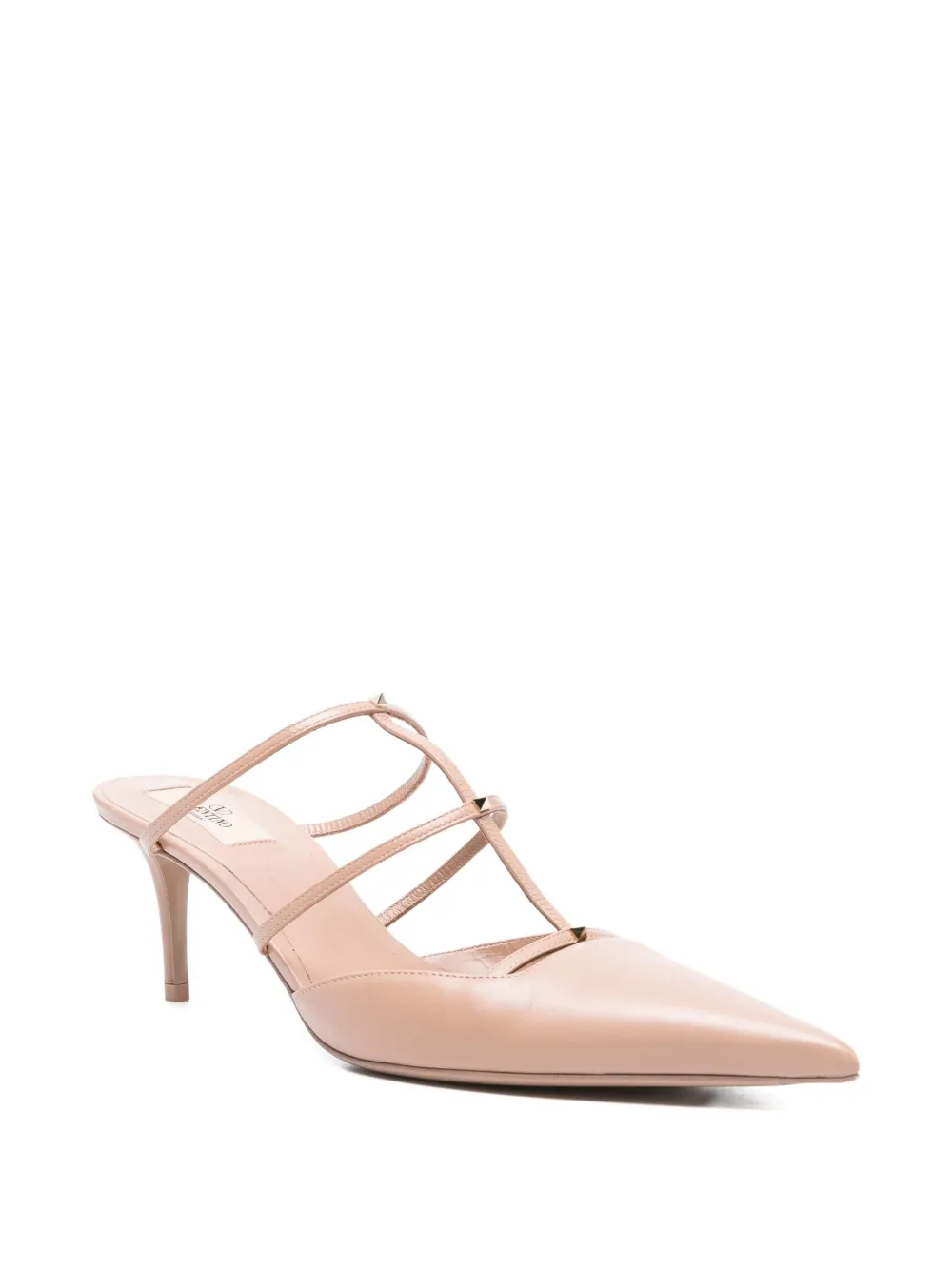 Valentino Garavani Pre-Owned 60 mm Rockstud muiltjes met mesh - Roze