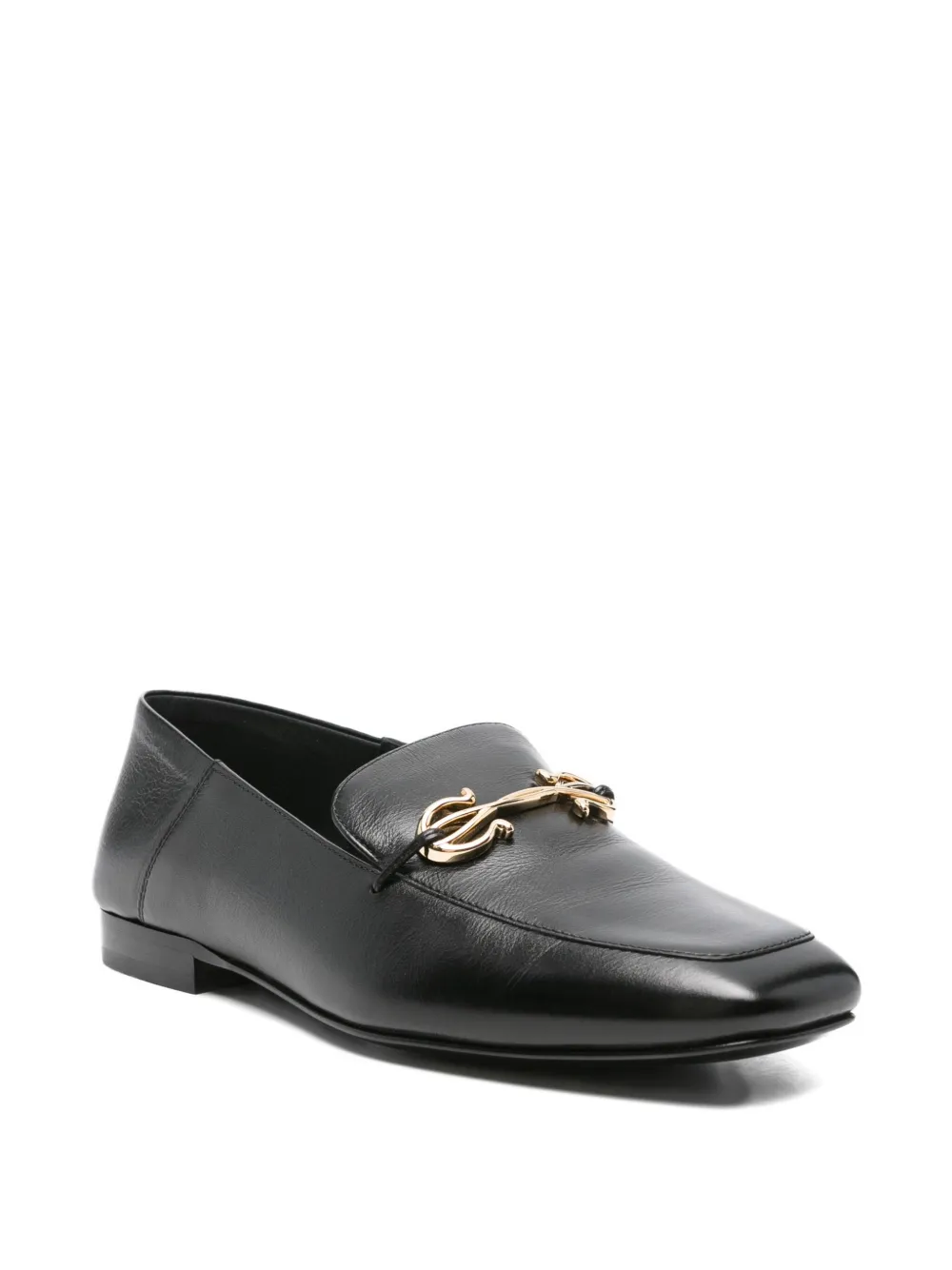 Ferragamo Pre-Owned Leren loafers met gancini-bedel - Zwart